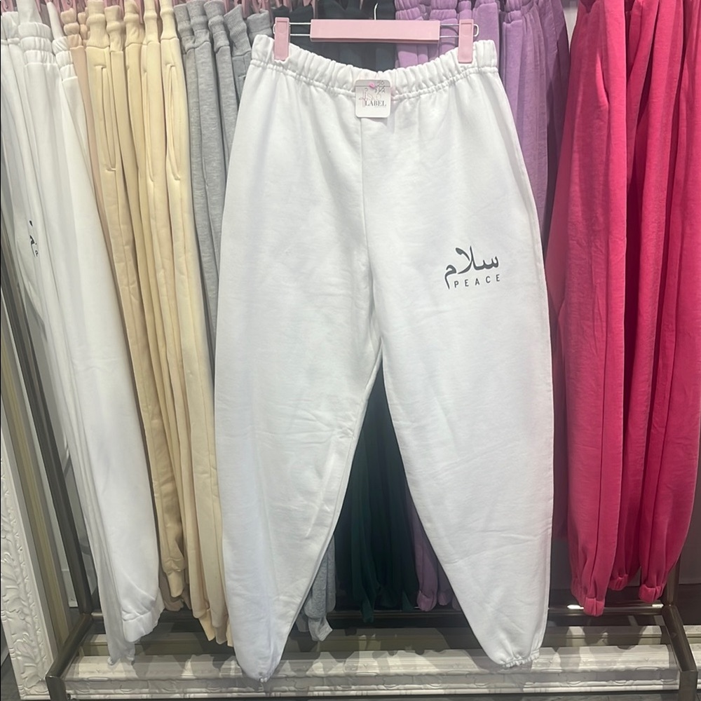 Peace White womens Sweatpants